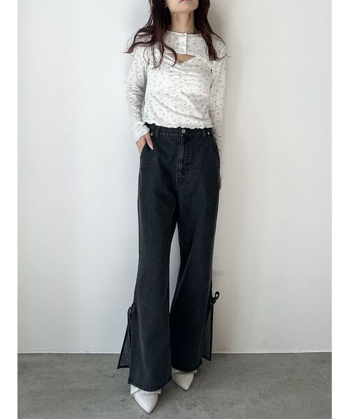 CALNAMUR tシャツ PETIT FLOWER ENSEMBLE/小花柄アンサンブル