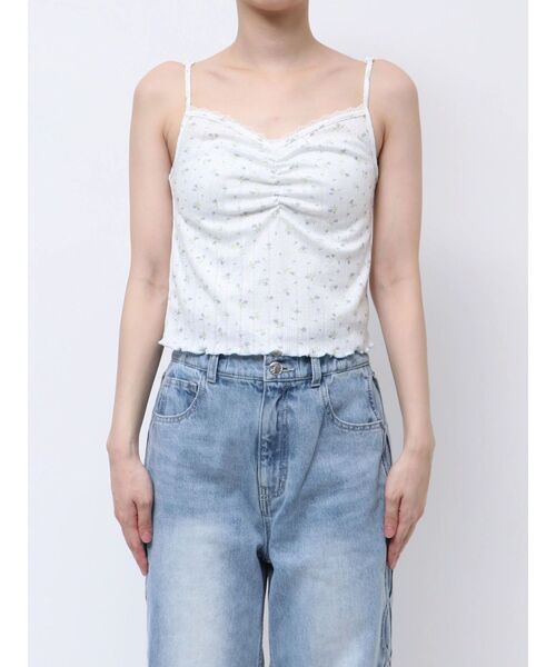 CALNAMUR tシャツ PETIT FLOWER ENSEMBLE/小花柄アンサンブル
