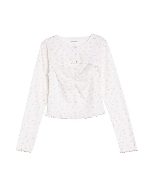 tシャツ PETIT FLOWER ENSEMBLE/小花柄アンサンブル レディース CALNAMUR tシャツ PETIT FLOWER ENSEMBLE/小花柄アンサンブル