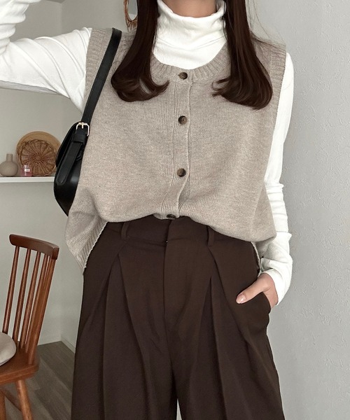 ベスト ジレ ラムウールシンプルベスト レディース D ベスト ジレ ラムウールシンプルベスト レディース : ZOZOTOWN