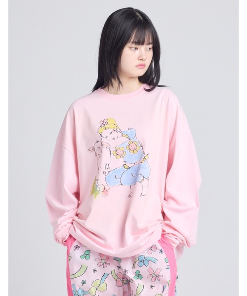 tシャツ 「little sunny bite x natalie krim」long tee レディース メンズ Little sunny bite tシャツ 「little x natalie krim」 a girl