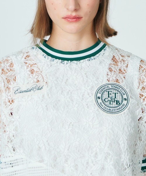 ダブルスタンダードクロージング 23AW シアーニット Tシャツ ホワイト F DOUBLE STANDARD CLOTHING（ダブルスタンダードクロージング