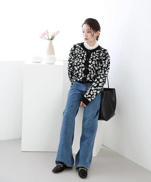 「Isn't She?」 ニットカーディガン FREE ブラック レディース_画像4