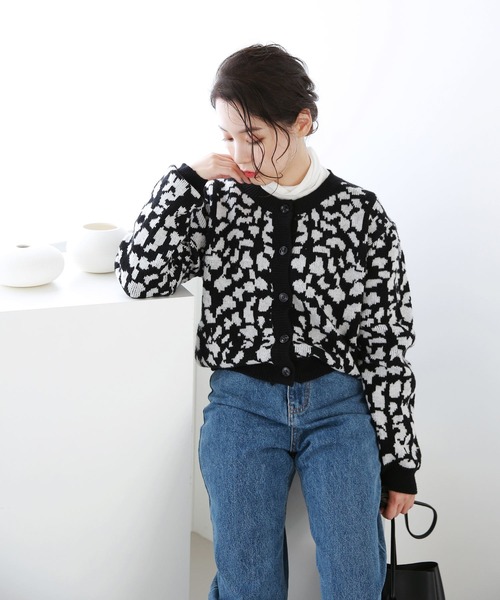 「Isn't She?」 ニットカーディガン FREE ブラック レディース_画像5