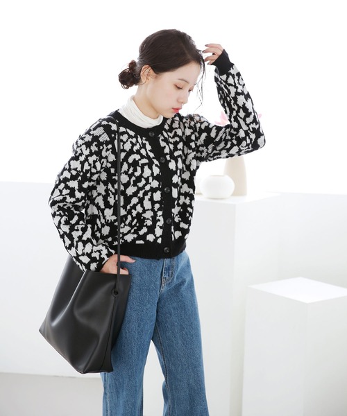 「Isn't She?」 ニットカーディガン FREE ブラック レディース_画像7