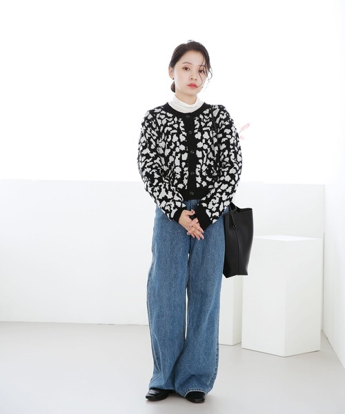 「Isn't She?」 ニットカーディガン FREE ブラック レディース_画像8