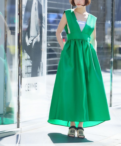 ELFRANK ジャンパースカート ギャザーフレアジャンパースカート