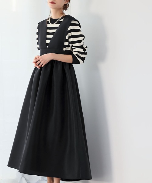 ELFRANK ジャンパースカート ギャザーフレアジャンパースカート