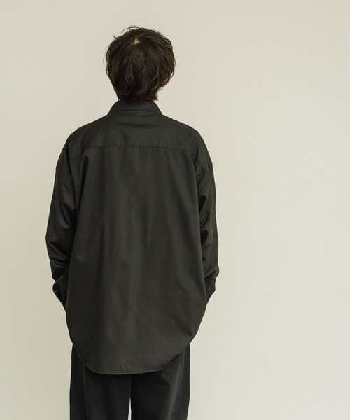 OUTIL◆プルオーバー/長袖シャツ/0/コットン/BLK/無地// improves シャツ 無地 オーバーサイズ 長袖 レギュラーシャツ
