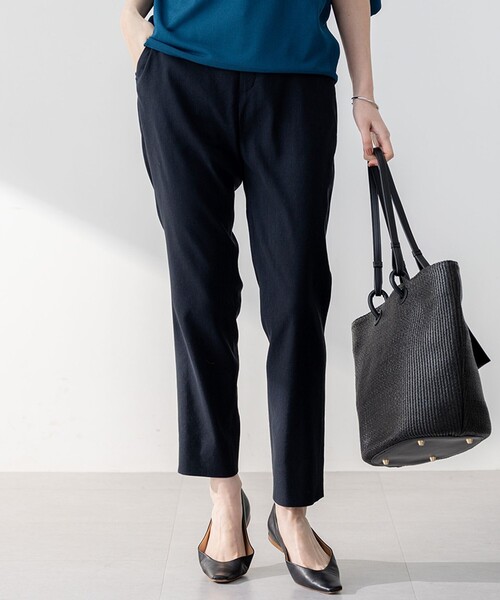 23区（ニジュウサンク） パンツ 「洗える」リネンレーヨンストレッチ