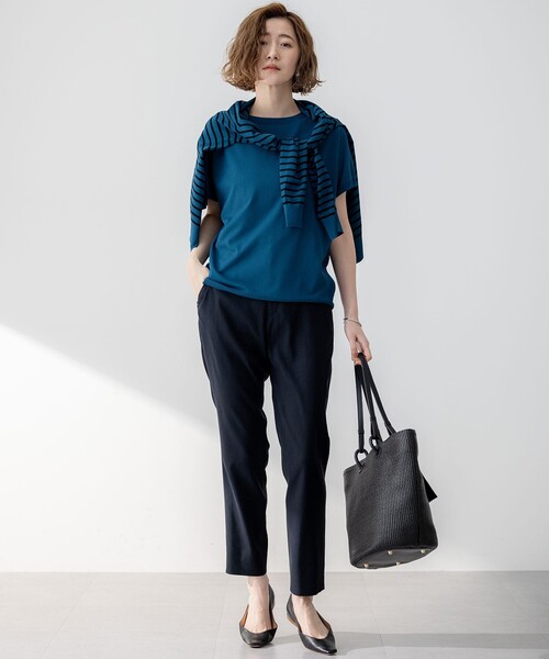 パンツ 「洗える」リネンレーヨンストレッチ テーパード レディース