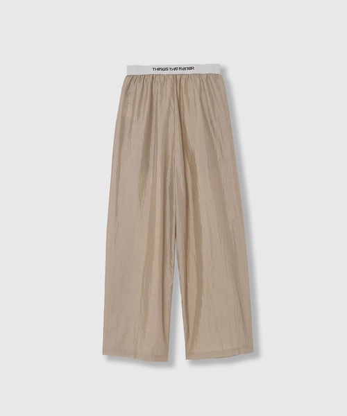 新品Things that Matter ナイロン&スウェットパンツ ベージュ THINGS THAT MATTER スウェットパンツ ジャージ NYLON TAFFETA