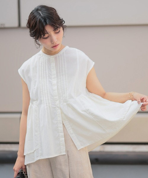 SOTT ブラウス シャツ Pin Tuck Peplum Blouse｜ピンタックペプラム