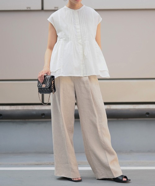 SOTT ブラウス シャツ Pin Tuck Peplum Blouse｜ピンタックペプラム