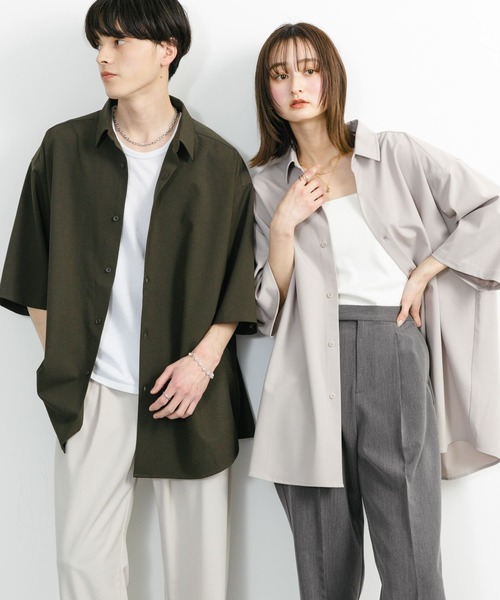 ベイクルーズ リネン ベージュ ショートスリーブシャツ SENSE OF PLACE by URBAN RESEARCH シャツ 「ユニセックス