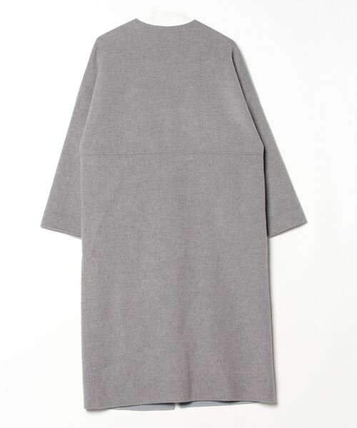 「ivory court」 ノーカラーコート S グレー レディース_画像2