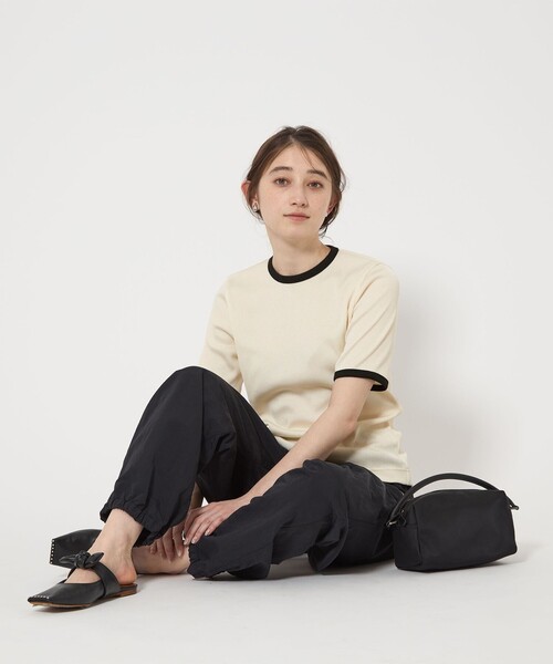 UNITED ARROWS tシャツ リブ バイカラーパイピング Tシャツ