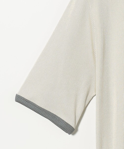 UNITEDARROWS リブバイカラーパイピング Tシャツ　ホワイト UNITED ARROWS リブ バイカラーパイピング Tシャツ
