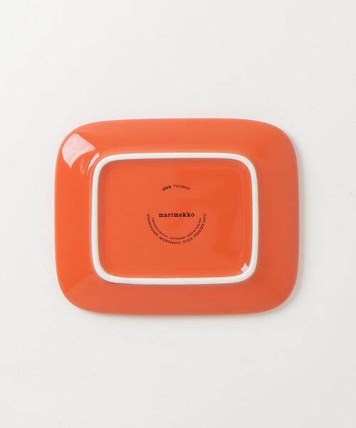 レア　新品未使用　シール付き　マリメッコ　トレイ　ヴィヒキルース　オレンジ　お盆 marimekko（マリメッコ） 食器 Tiiliskivi / plate 15X12 : ZOZOTOWN