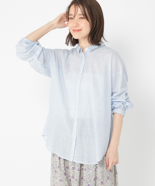 ブラウス シャツ Sinertava Aita / shirt レディース antiqua ブラウス シャツ サッカー生地シャツ レディース