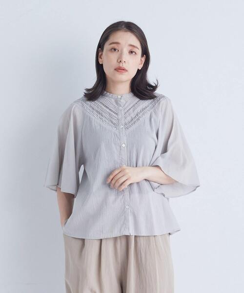 【美品】アデュートリステス　フィッシュボーンブラウス ADIEU TRISTESSE（アデュートリステス） ブラウス シャツ インド