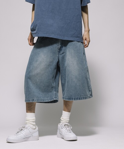 ヴィンテージ デニムハーフパンツ ワイドシルエット ストリート FREAK'S STORE パンツ FREAK'S STORE/フリークスストア ワイド