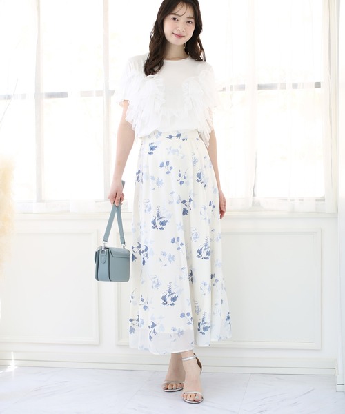 fifth スカート シフォン花柄フレアロングスカート : ZOZOTOWN