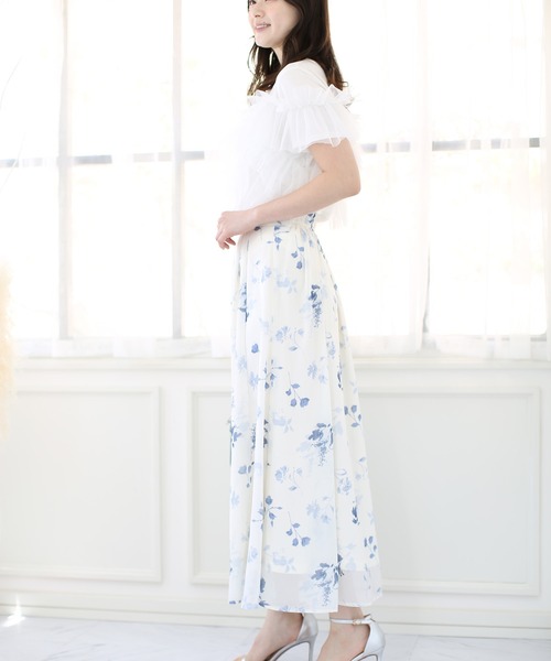 fifth スカート シフォン花柄フレアロングスカート : ZOZOTOWN