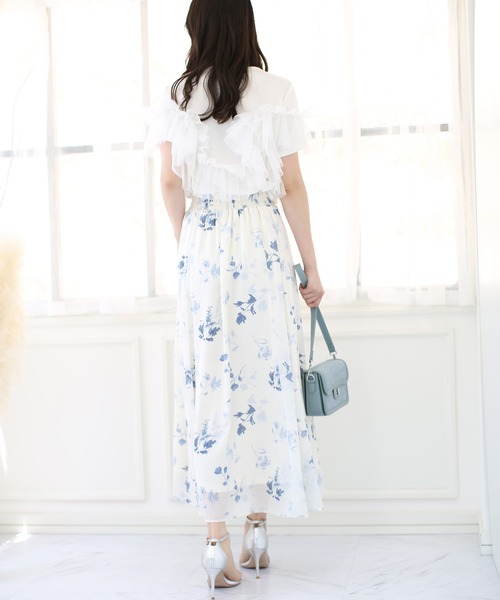 花柄 シフォン ワンピース スカートドレス ロングスカート 楽天市場】ロング スカート マキシワンピース 大人シフォン 花柄