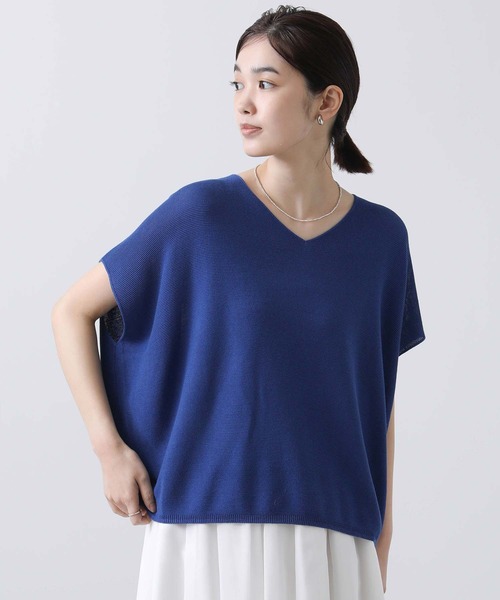 「Gready Brilliant」 半袖ニット 38 ブルー レディース