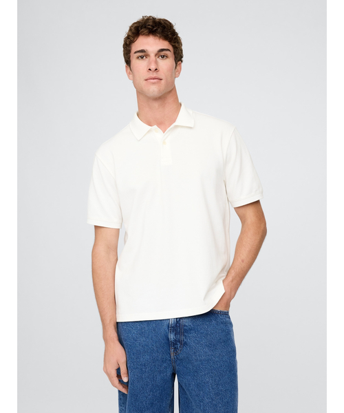 GAP（ギャップ） ポロシャツ リラックス ピケポロシャツ 無地 メンズ 