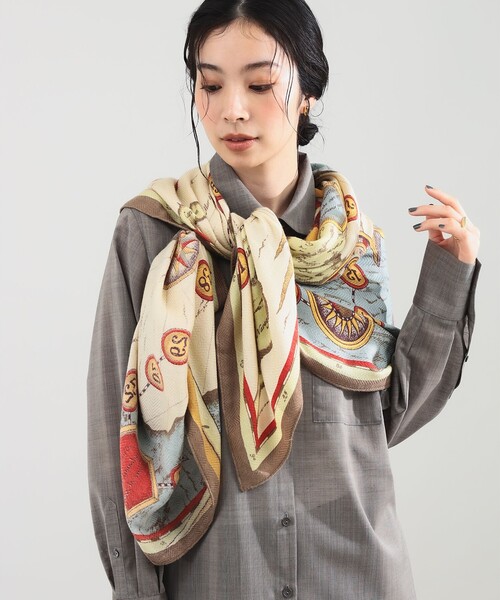 新品タグ付き manipuri ストール ウール カシミヤ ウールシルクカシミアストール88＞カレイドバンダナ – manipuri