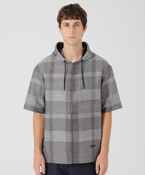 ●ジップアップパーカー チェック　ブラックレーベルクレストブリッジ　グレー BLACK LABEL CRESTBRIDGE（ブラックレーベル クレストブリッジ