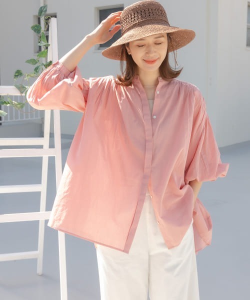 「URBAN RESEARCH DOORS」 長袖ブラウス MEDIUM ピンク レディース URBAN RESEARCH DOORS 「URBAN DOORS」 長袖ブラウス MEDIUM