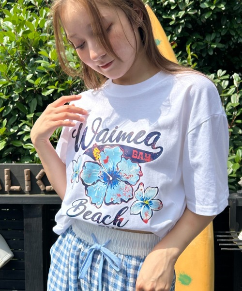 Loco Ocean（ロコオーシャン） tシャツ フラワープリント ロゴTシャツ