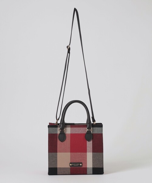 極美品★ブルーレーベルクレストブリッジ　トートバッグ　チェック　A4 赤　PVC BLUE LABEL CRESTBRIDGE（ブルーレーベルクレストブリッジ） トート