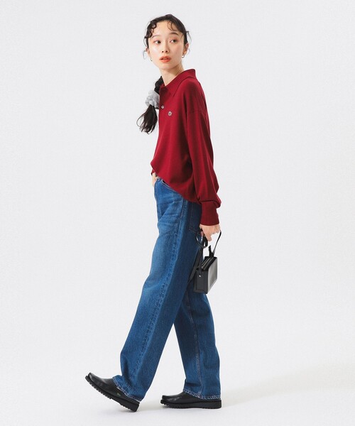 新品未使用品　［最終価格箱無し］ ラコステニットポロシャツ　レディースＬサイズ LACOSTE ニット セーター 「別注」LACOSTE / ポロシャツ
