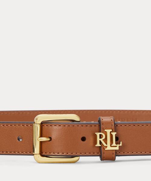 LAUREN RALPH LAUREN アンカーロゴ ゴールド金具スキニーベルト LAUREN RALPH LAUREN（ローレン ラルフローレン） ベルト ロゴキーパー
