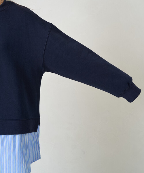 トレーナー スウェット 限定展開　裏起毛 スウェット × シャツ レイヤード風 トップス レディース | FREAK'S STORE | 10