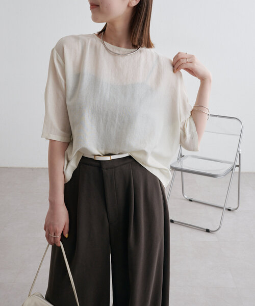 「Omekashi」 半袖ブラウス FREE オフホワイト レディース_画像2