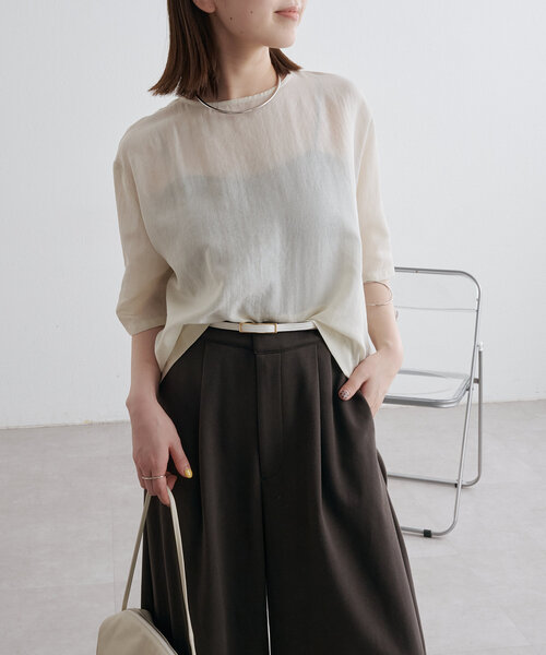 「Omekashi」 半袖ブラウス FREE オフホワイト レディース_画像3