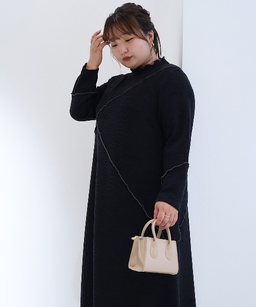 leswel ワンピース 「yuki×leswel」「L〜3L 大きいサイズ」ダブル