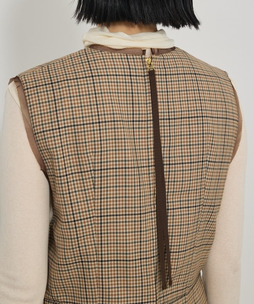 qualite（カリテ） ワンピース TWツイルチェックワンピース/秋服/冬服