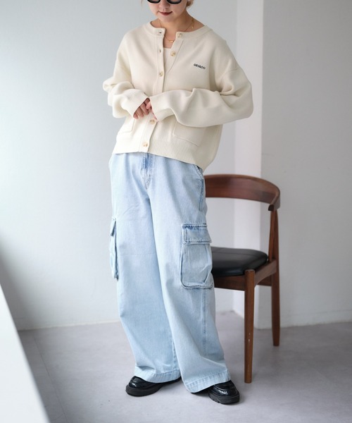 GEVACO◇カーディガン(厚手)/42/ポリエステル/GRY GEVACO(ゲバコ