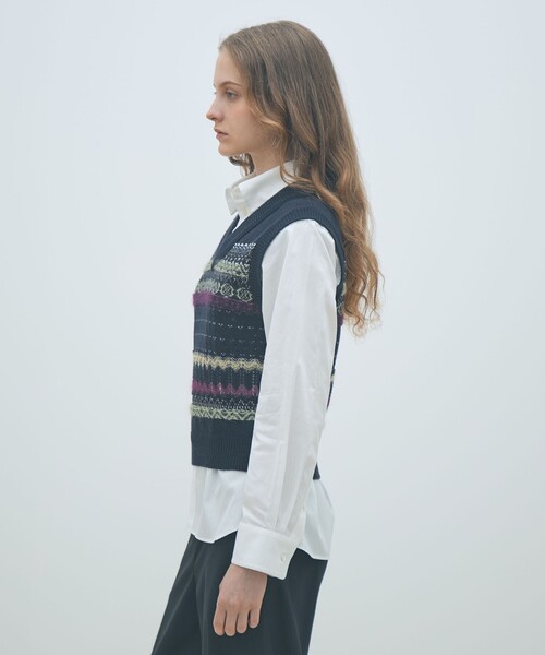 MACPHEE（マカフィー） ベスト ジレ フェアアイル Vネックベスト