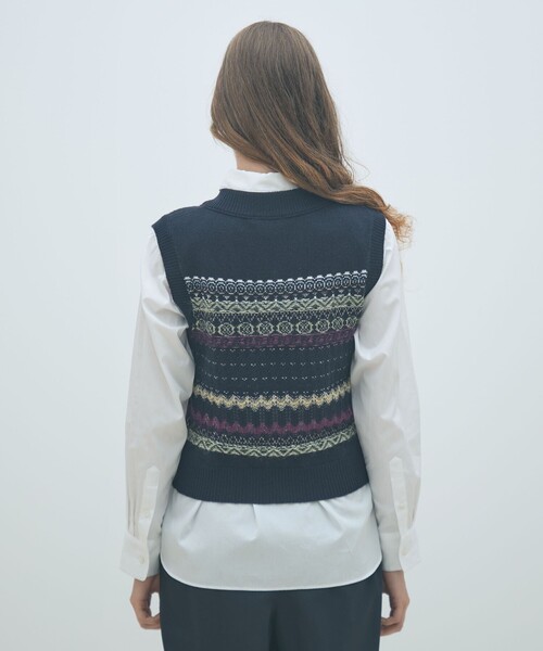 MACPHEE（マカフィー） ベスト ジレ フェアアイル Vネックベスト