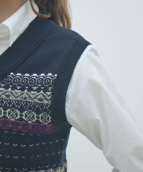 MACPHEE（マカフィー） ベスト ジレ フェアアイル Vネックベスト