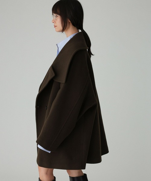 【バビロン】 シャギージャケットコート ジャコット ダブルブレスト Pコート バビロン】 シャギージャケットコート ジャコット ダブルブレスト P