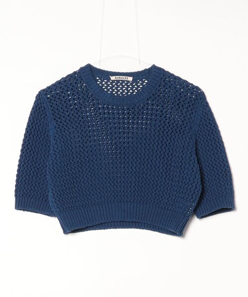 AURALEE（オーラリー） 半袖ニット 1 ブルー レディース : ZOZOTOWN