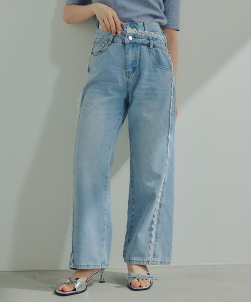 ECREL デニムパンツ FREE ライトブルー レディース : ZOZOTOWN Yahoo